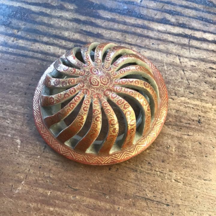 九谷庄三銘　割取画香炉