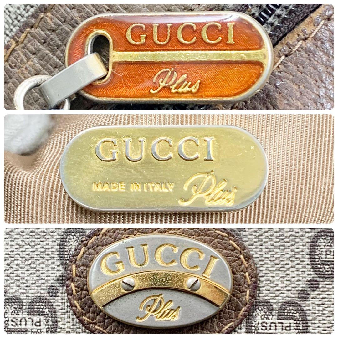 【✨美品✨】オールドグッチ ミニボストンバッグ GGプラス ブラウン