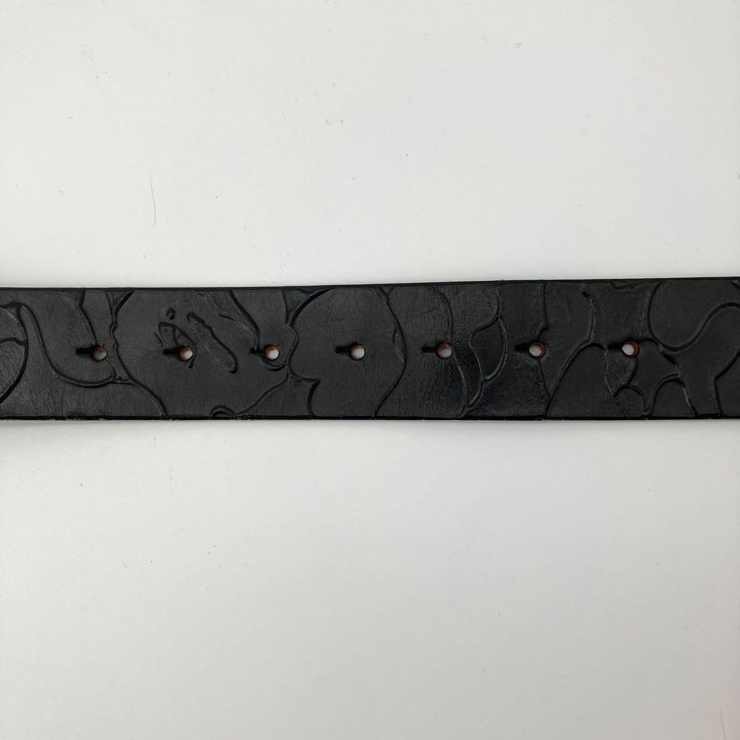 美品 BAPE ベルト 型押し STAカモフラ デカロゴ サル 猿 NIGO