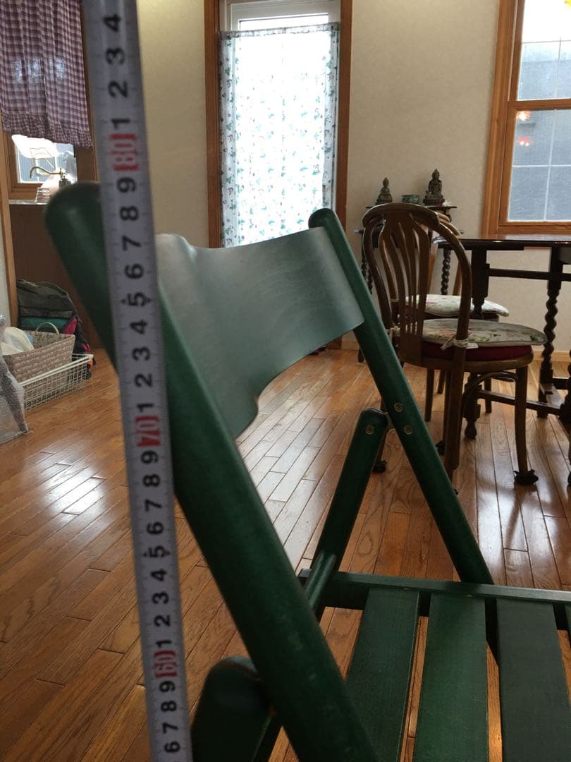 椅子二脚セット　木製折りたたみ椅子 木製 アンティーク