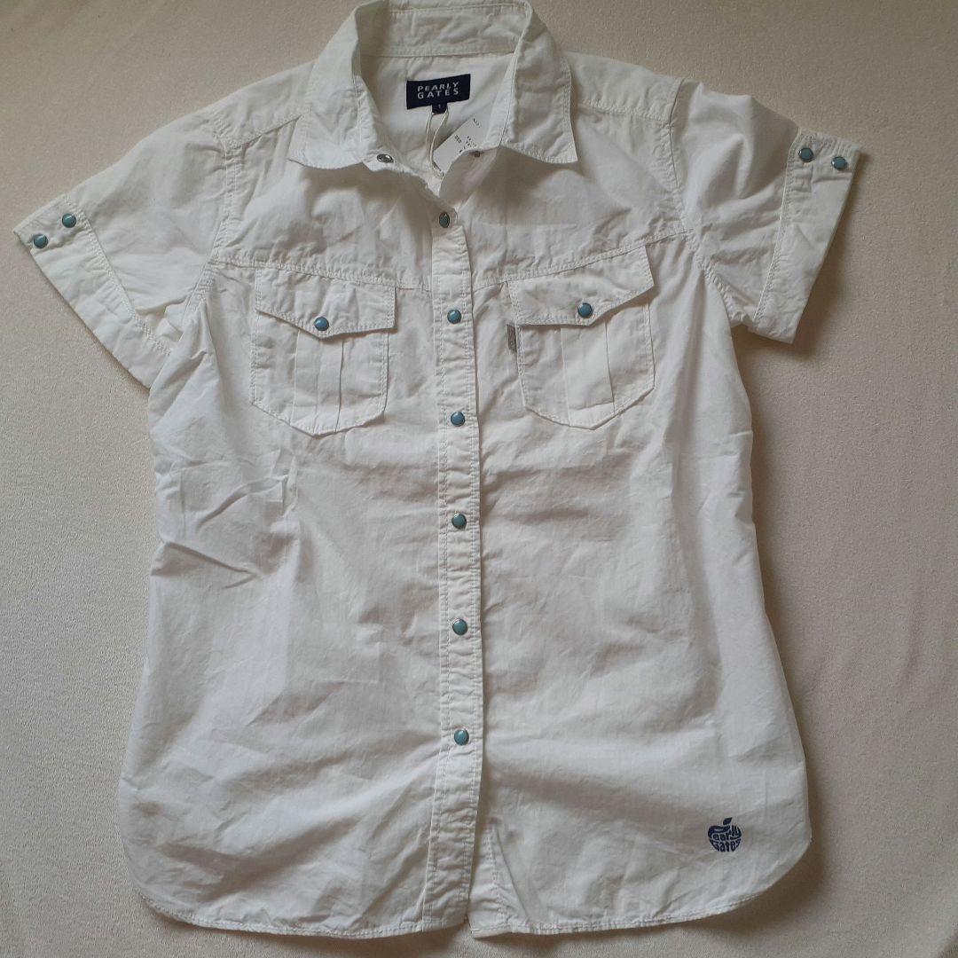 【未使用 タグ付き】 パーリーゲイツ　半袖 シャツ　レディース ゴルフウェア　白