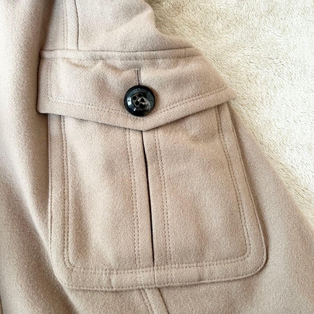 【極美品】バーバリーブルーレーベル ノバチェック ファーコート 38 ベージュ