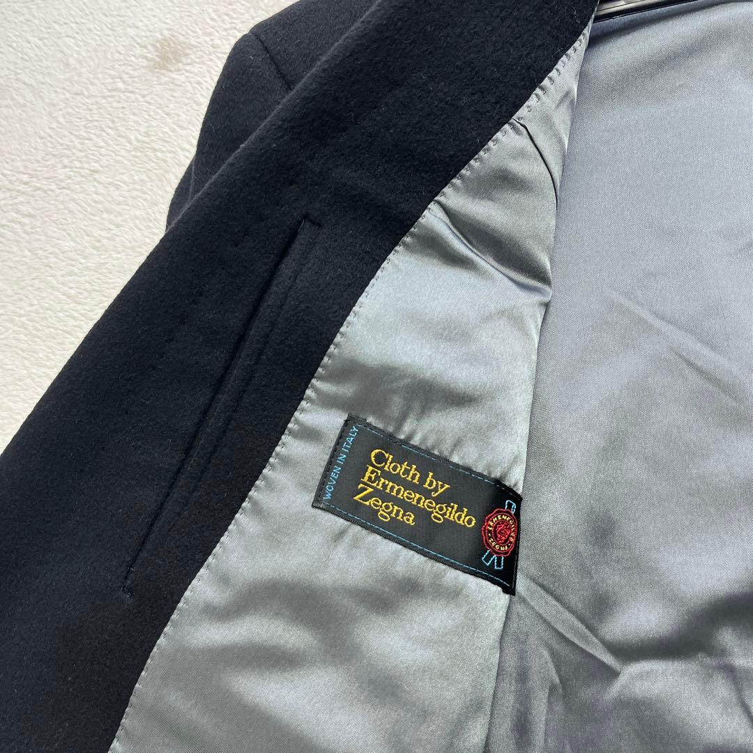 エルメネジルドゼニア カシミヤ ダブル 黒 チェスターコート ロング Lサイズ