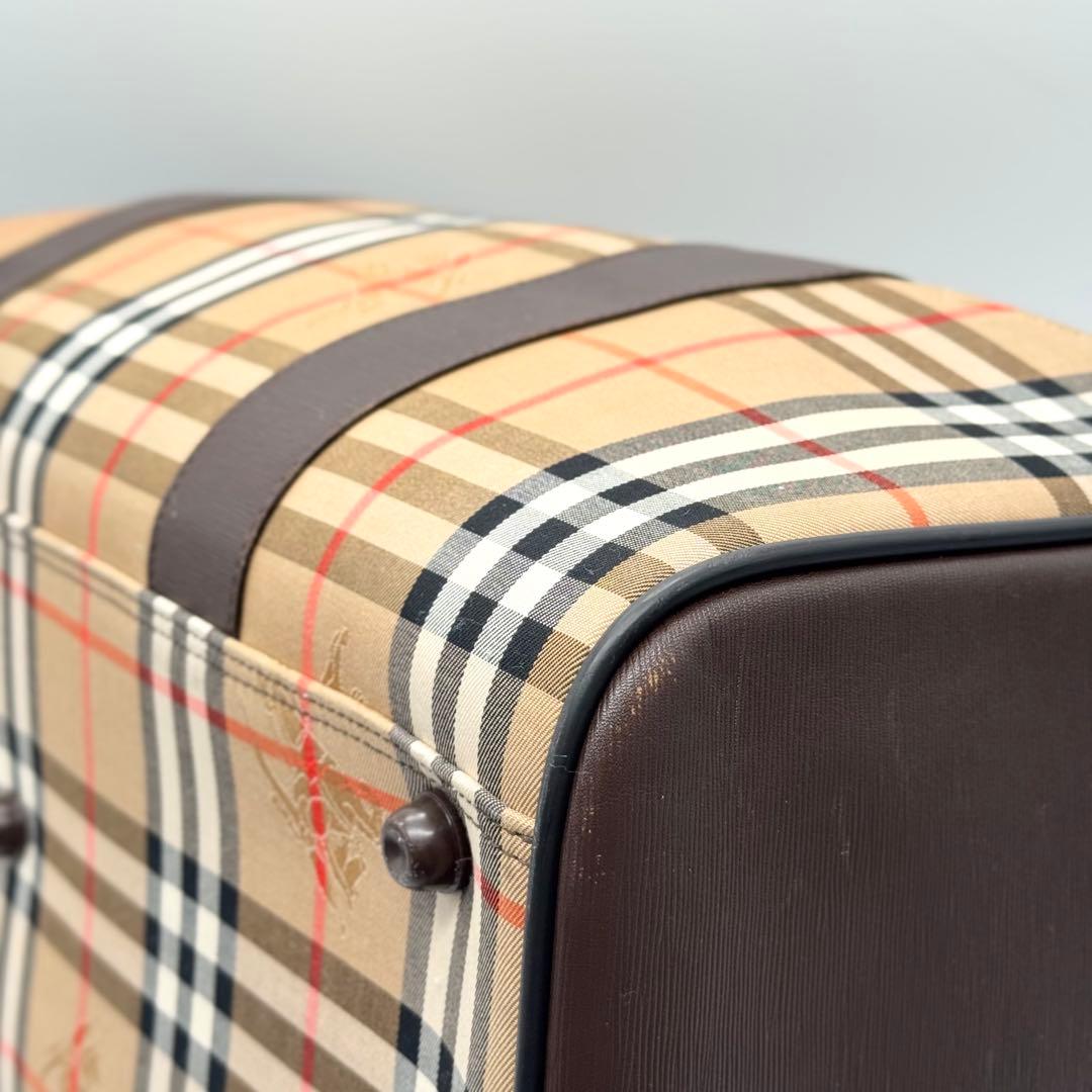 極美品 バーバリー ボストンバッグ カデナ ノバチェック シャドーホース 大容量