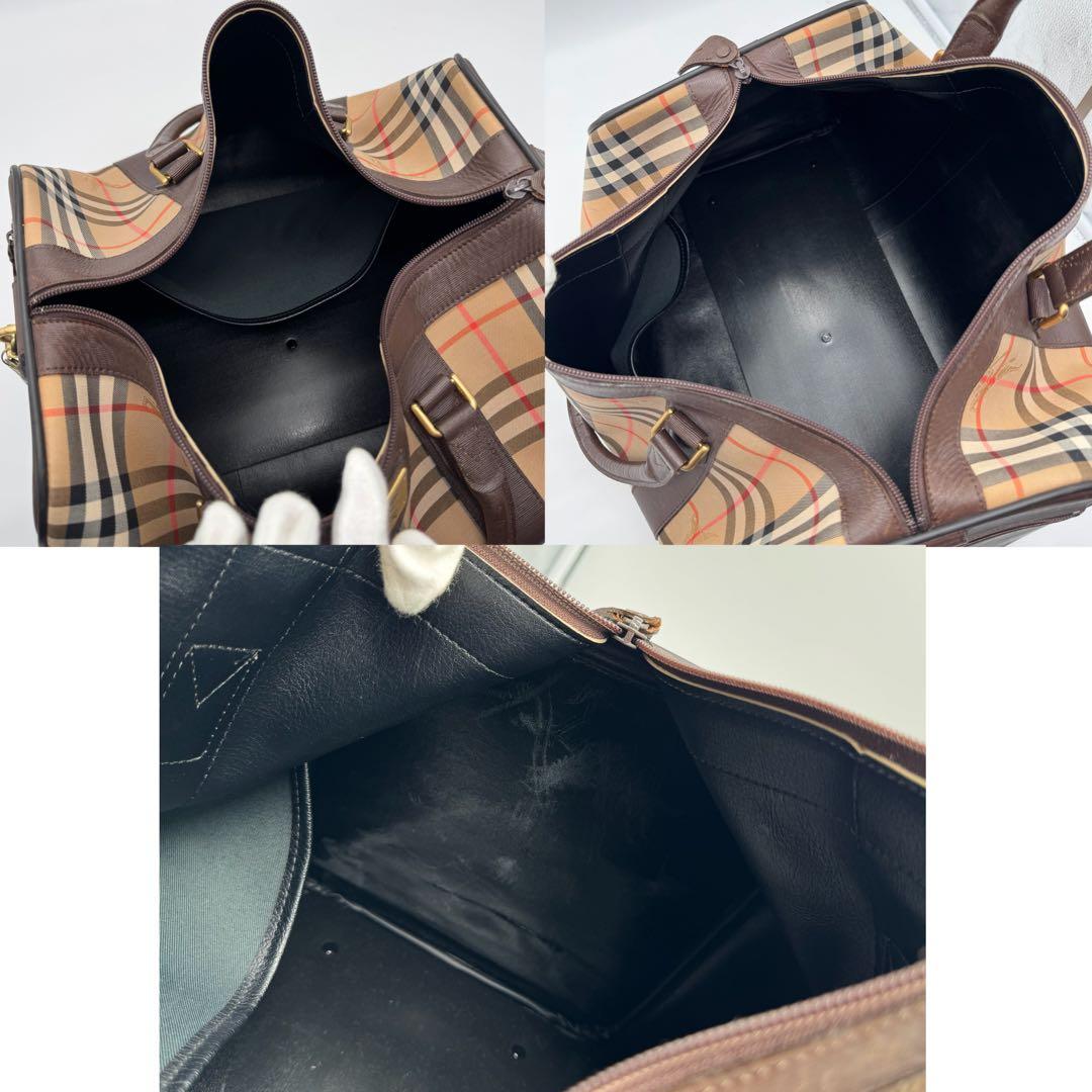 極美品 バーバリー ボストンバッグ カデナ ノバチェック シャドーホース 大容量