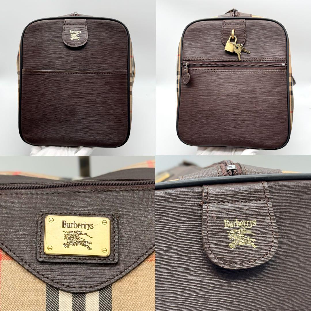 極美品 バーバリー ボストンバッグ カデナ ノバチェック シャドーホース 大容量