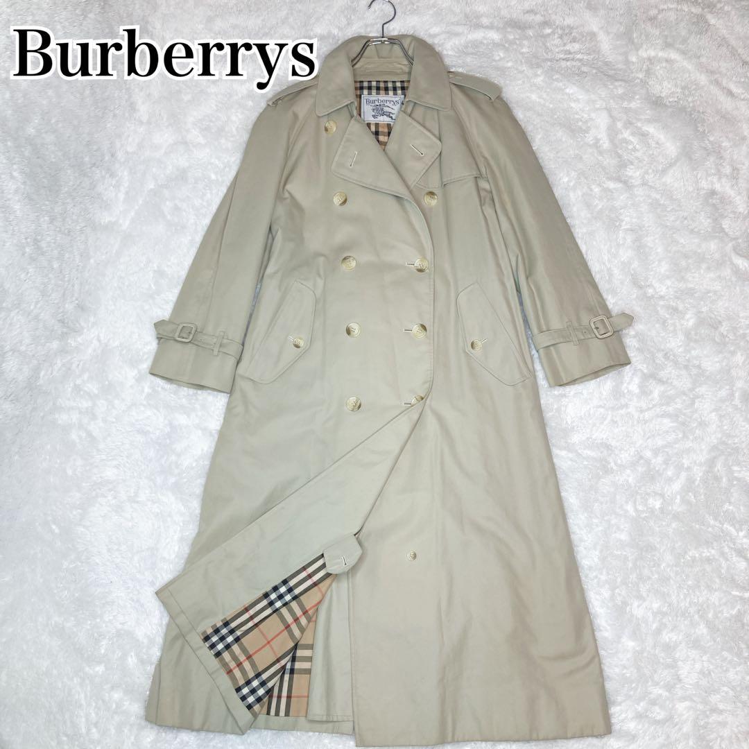 バーバリー トレンチコート ダブル ベージュ ロング ノバチェック コットン