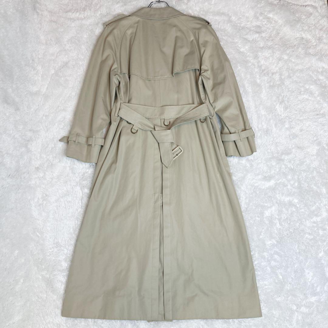 バーバリー トレンチコート ダブル ベージュ ロング ノバチェック コットン