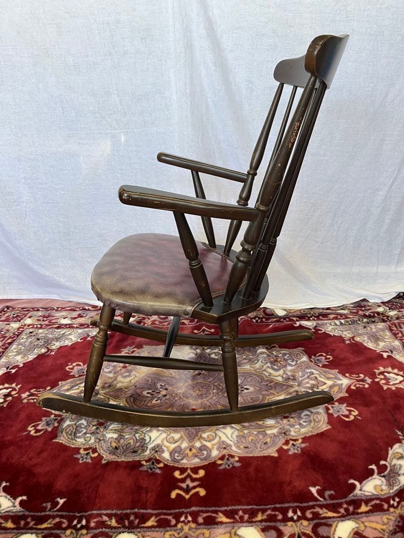 【アンティーク】木製 ロッキングチェア 木製椅子 北欧レトロ 昭和レトロ 古家具