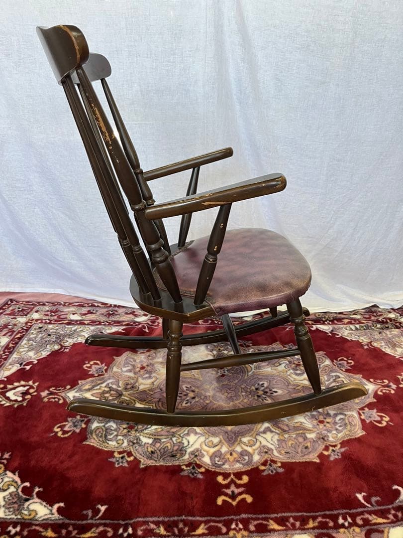 【アンティーク】木製 ロッキングチェア 木製椅子 北欧レトロ 昭和レトロ 古家具