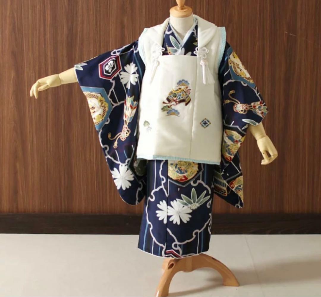 子供用刺繍着物セット 七五三 男の子　被布セット