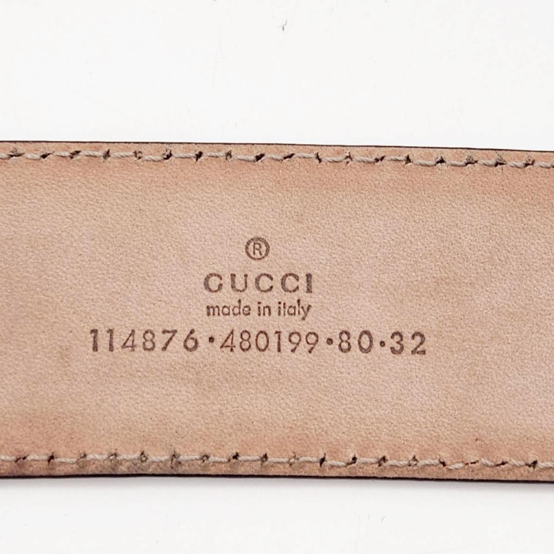 グッチ ベルト W80cm シマレザー インターロッキング メンズ レディース