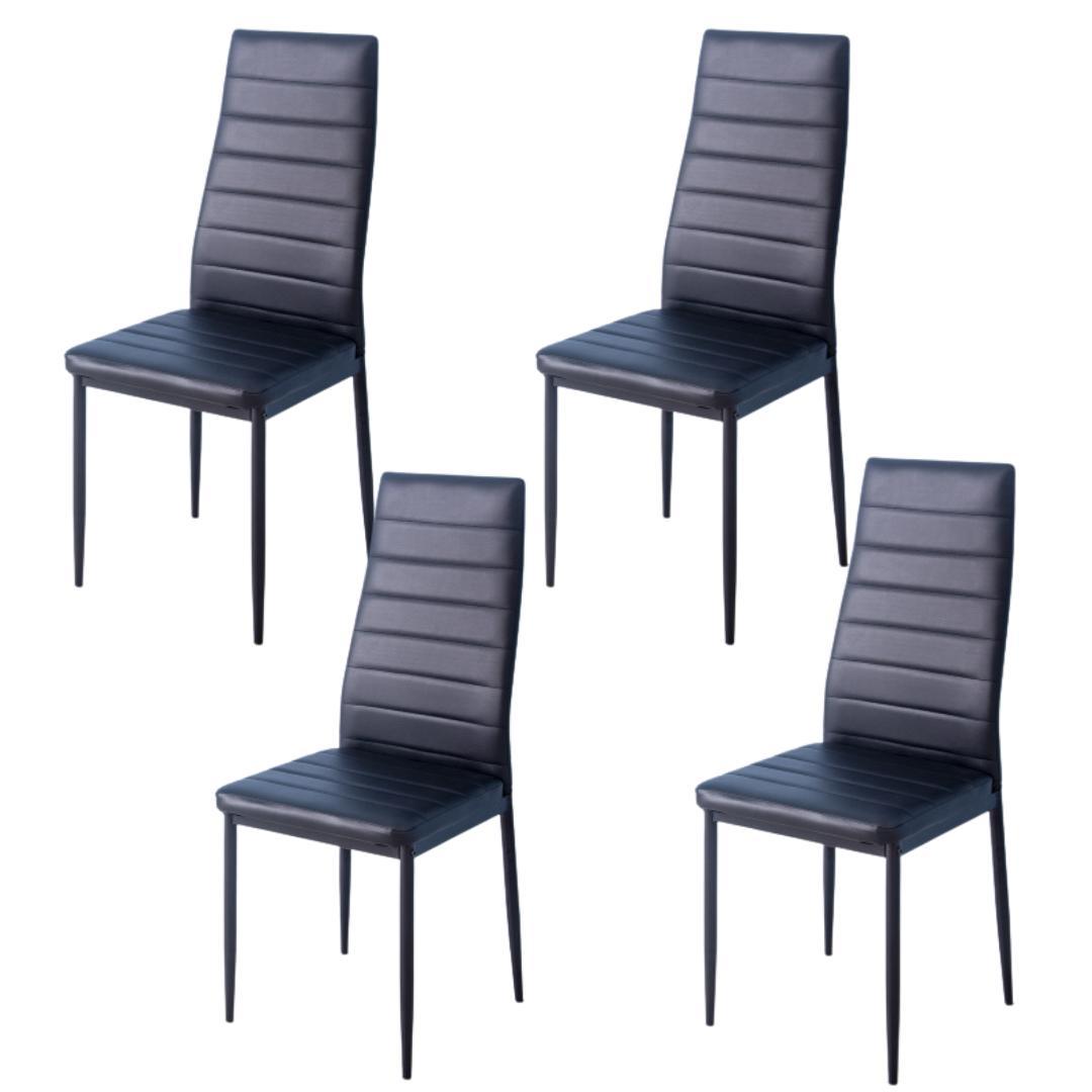 【ブラック 4脚セット】ダイニングチェア 椅子 モダン シンプル 組立簡単