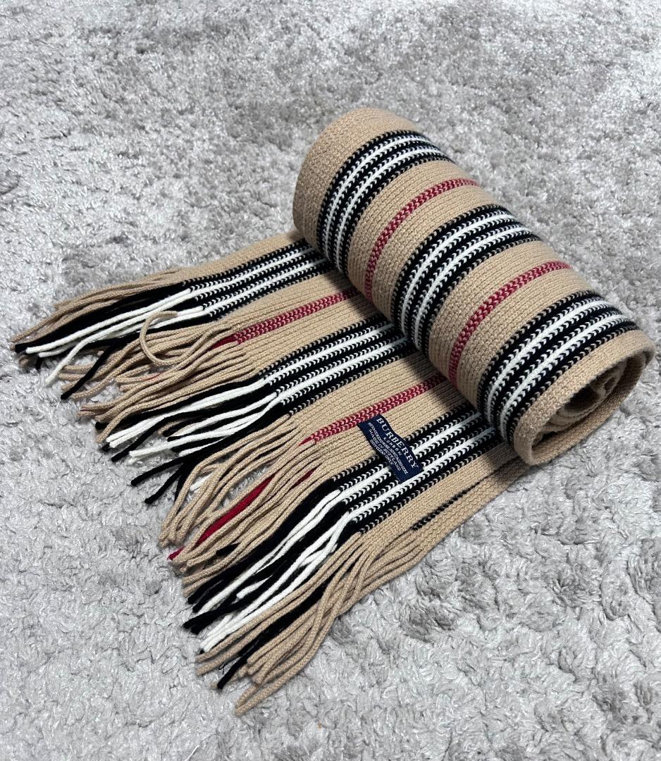 美品　BURBERRY LONDON 　マフラー　 ストライプ