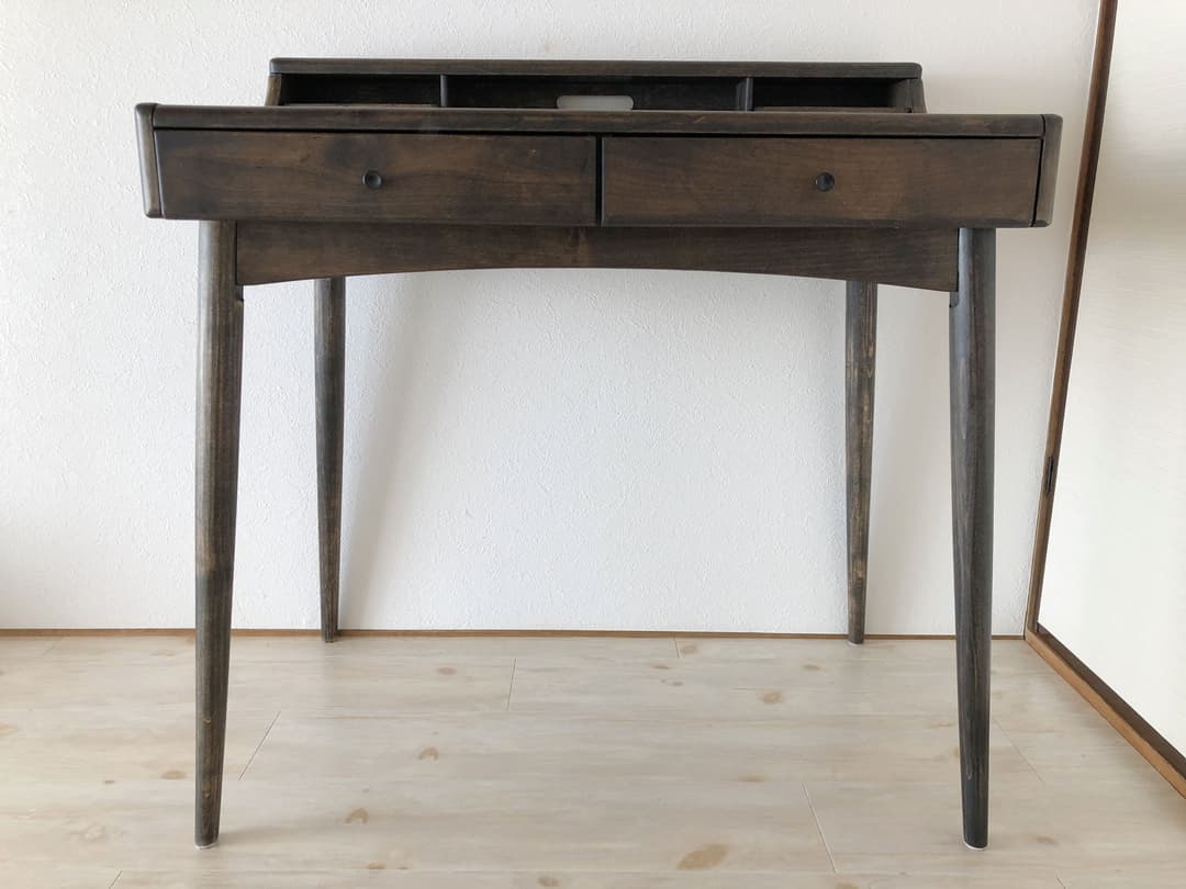 引き出し付き　木製ライティングデスク