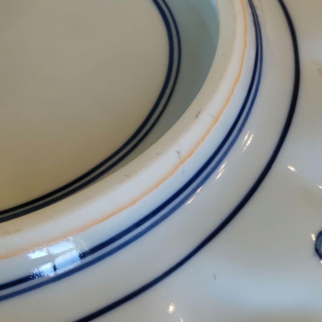 未使用保管品　源右衛門 　館林源右衛門 作　染付 輪花　十寸　30cm　供桐箱