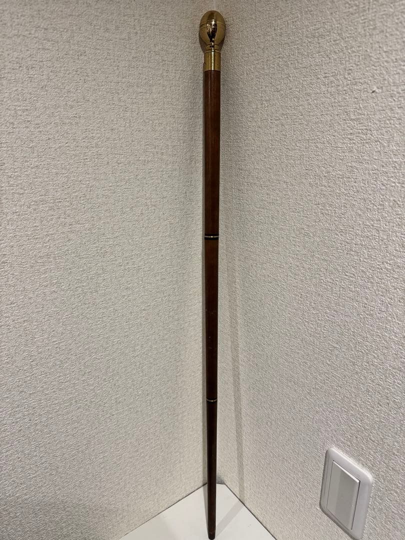 ビンテージの航海用真鍮製ボールノブ付きビクトリア朝風木製ウォーキングスティック