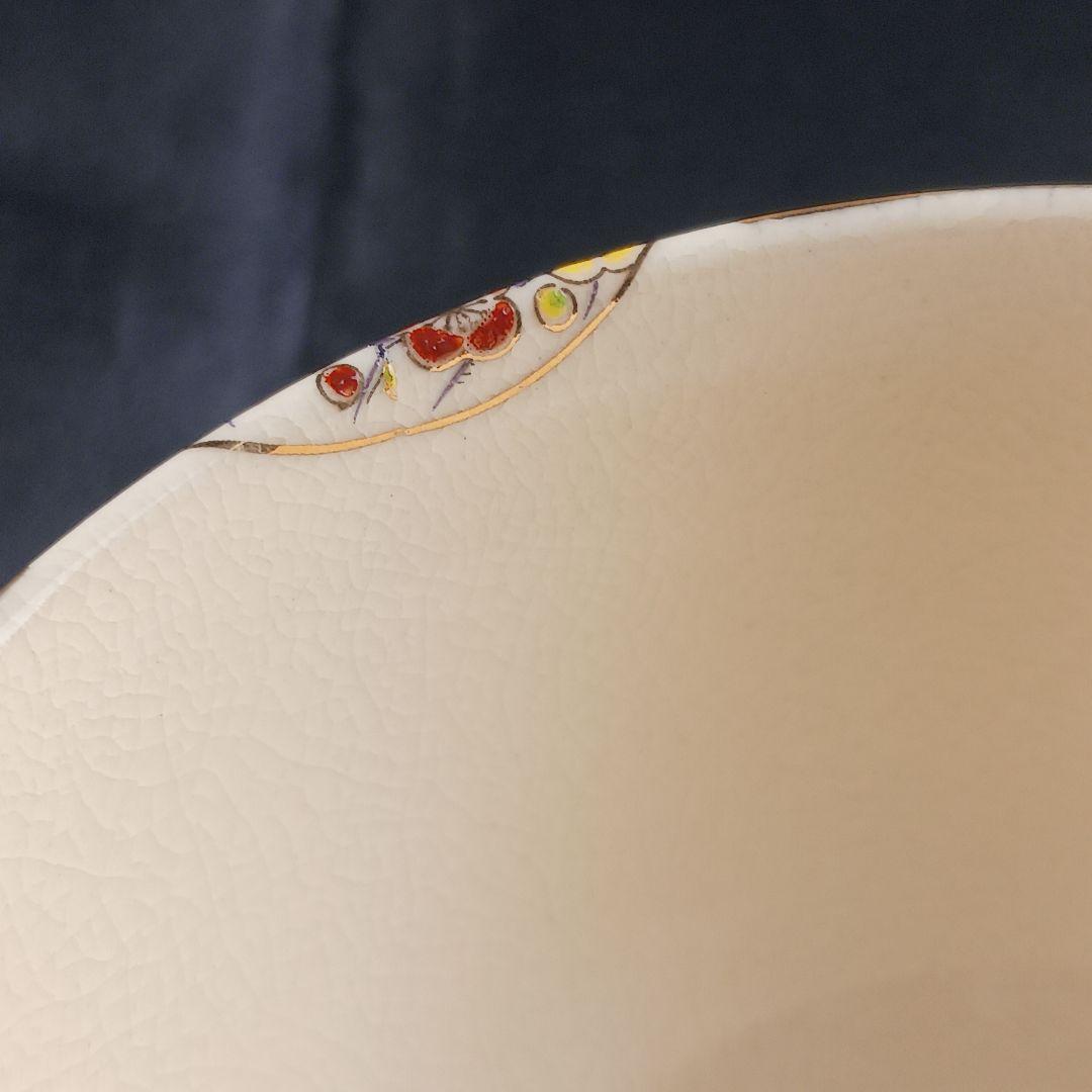 Y3386-1 仁清写 熨斗色絵金彩 小鉢碗 5客セット 共箱