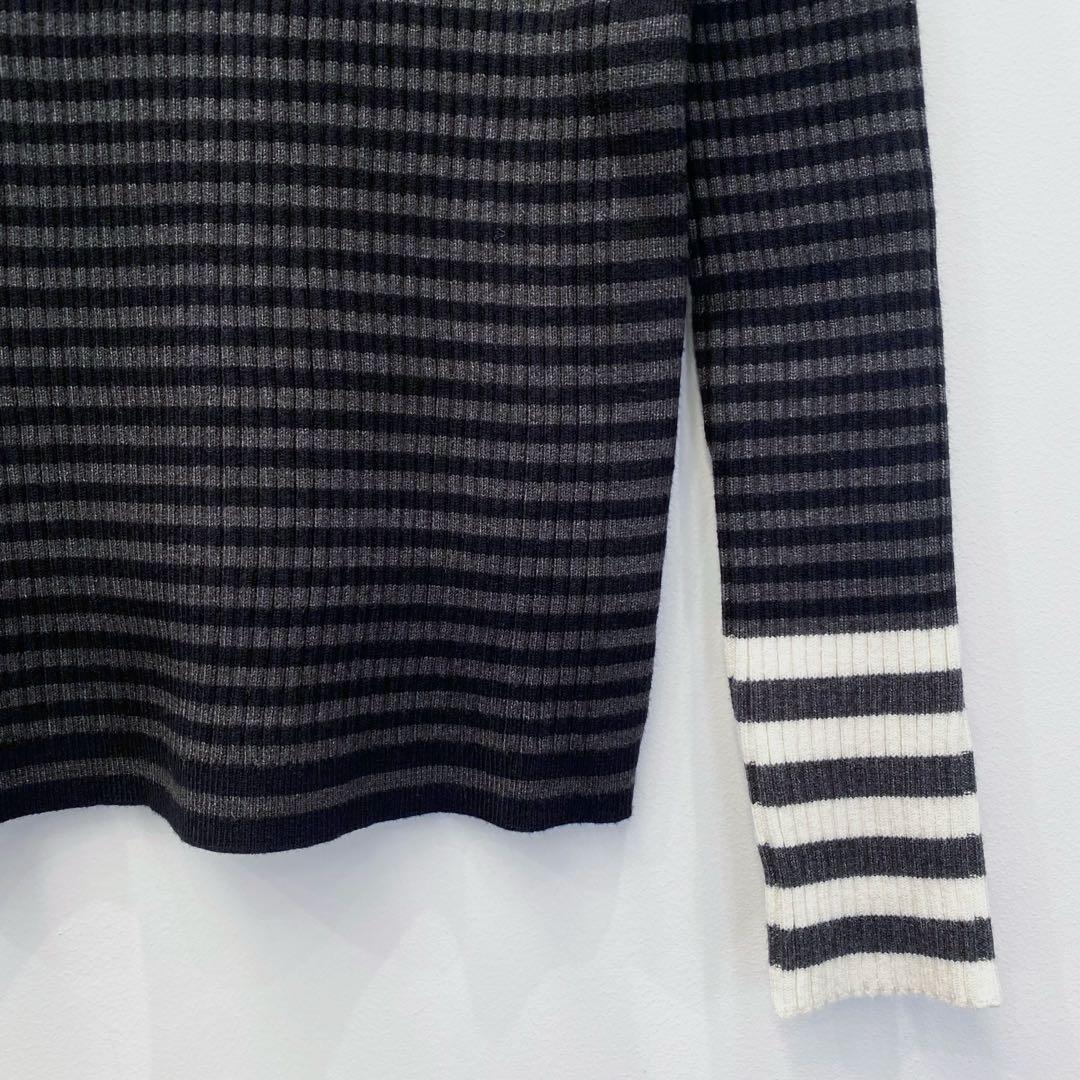 【新品・未使用】MARECHAL TERRE ボーダータートルリブニット