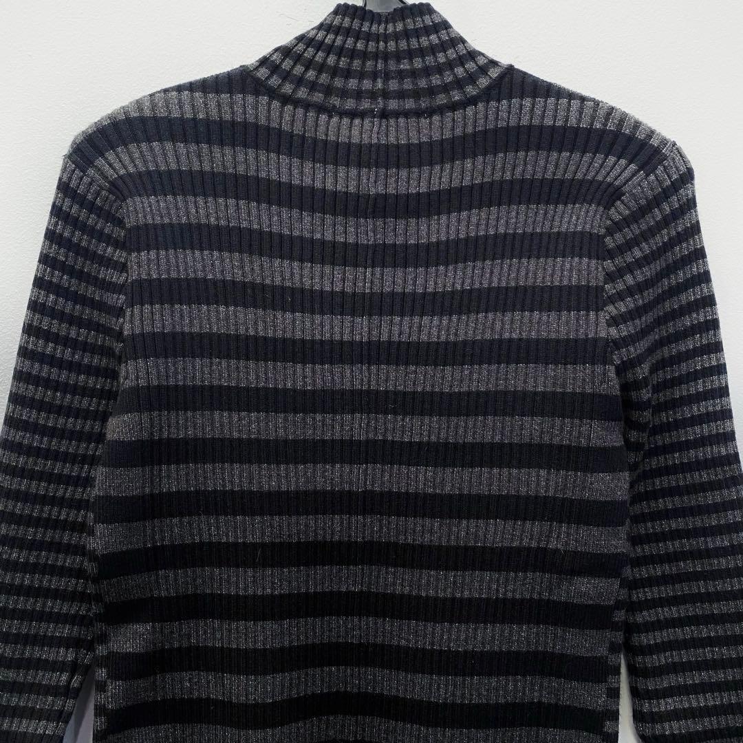 【新品・未使用】MARECHAL TERRE ボーダータートルリブニット