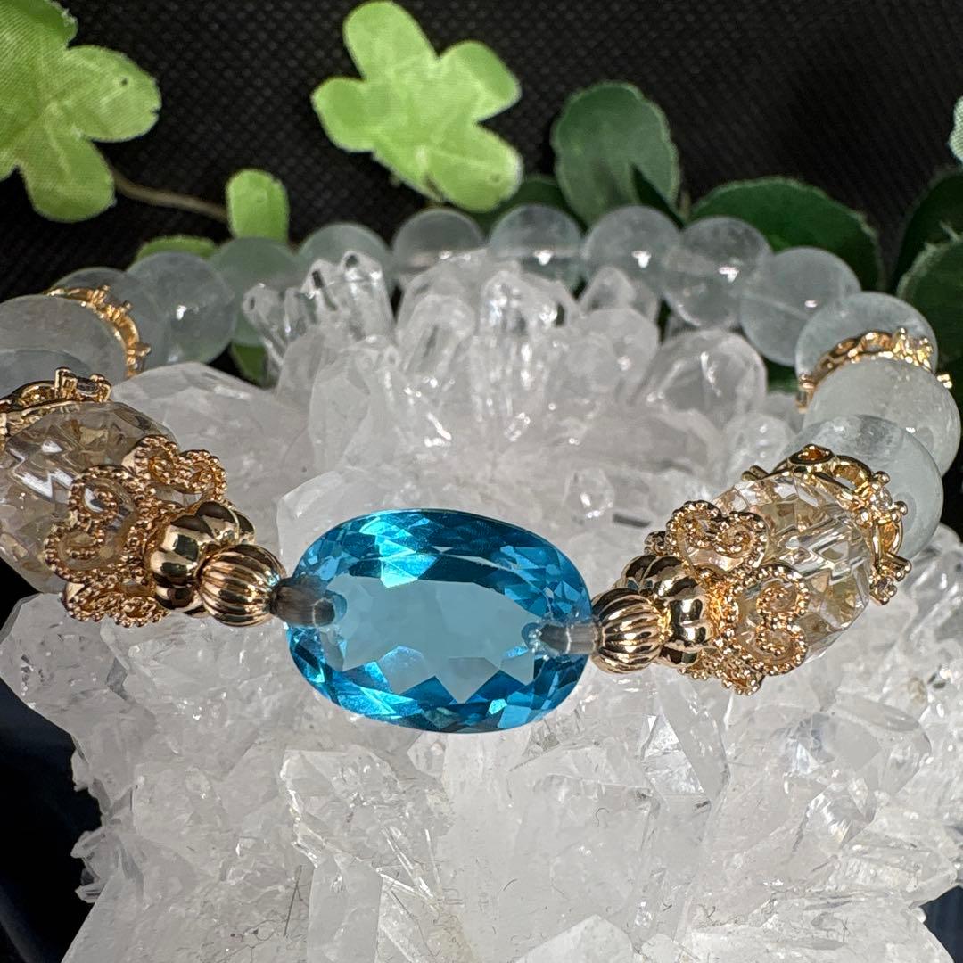 ＊みーにゃん様お取置き3/1＊【高品質】トパーズ　宝石カット　ブレスレット