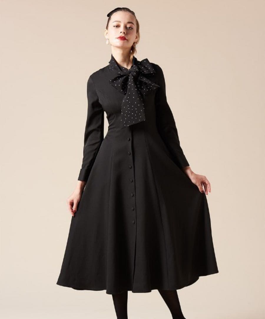 ドットボータイ　ダブルクロスワンピース