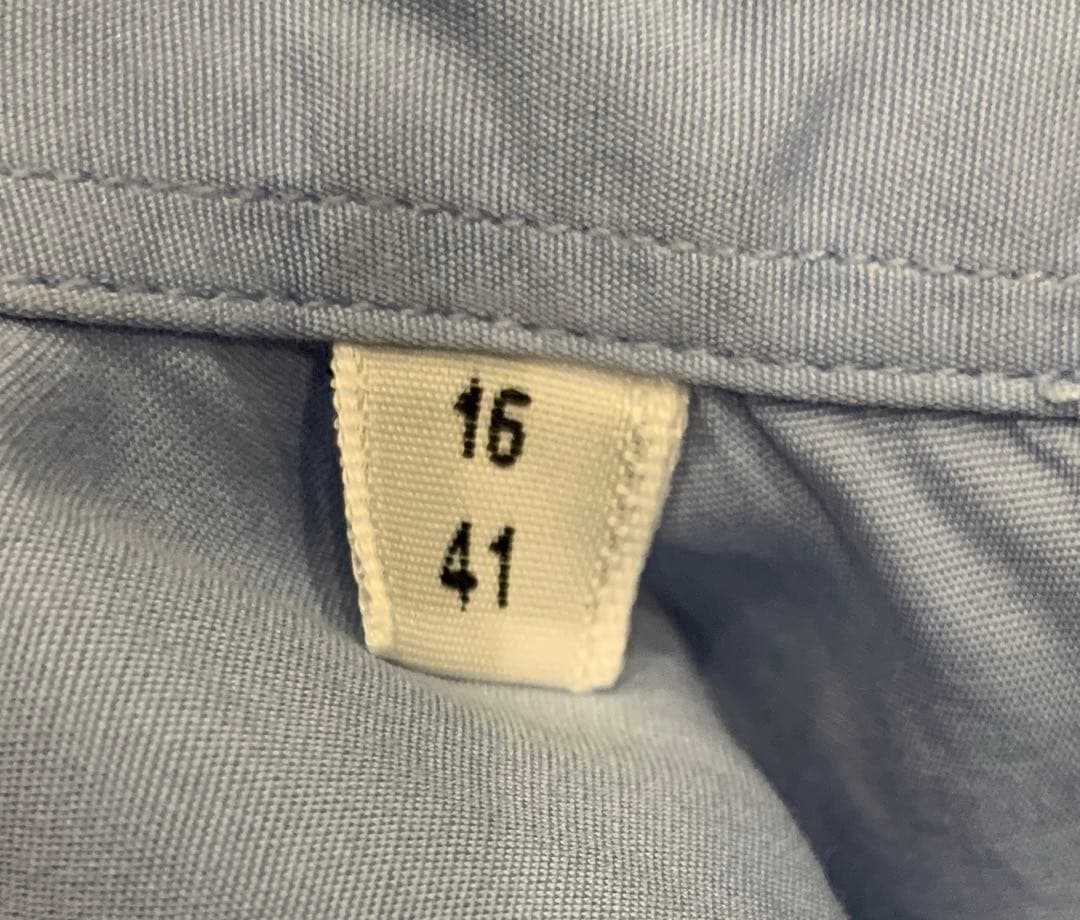 HERMES ブルー セリエボタン 長袖シャツ