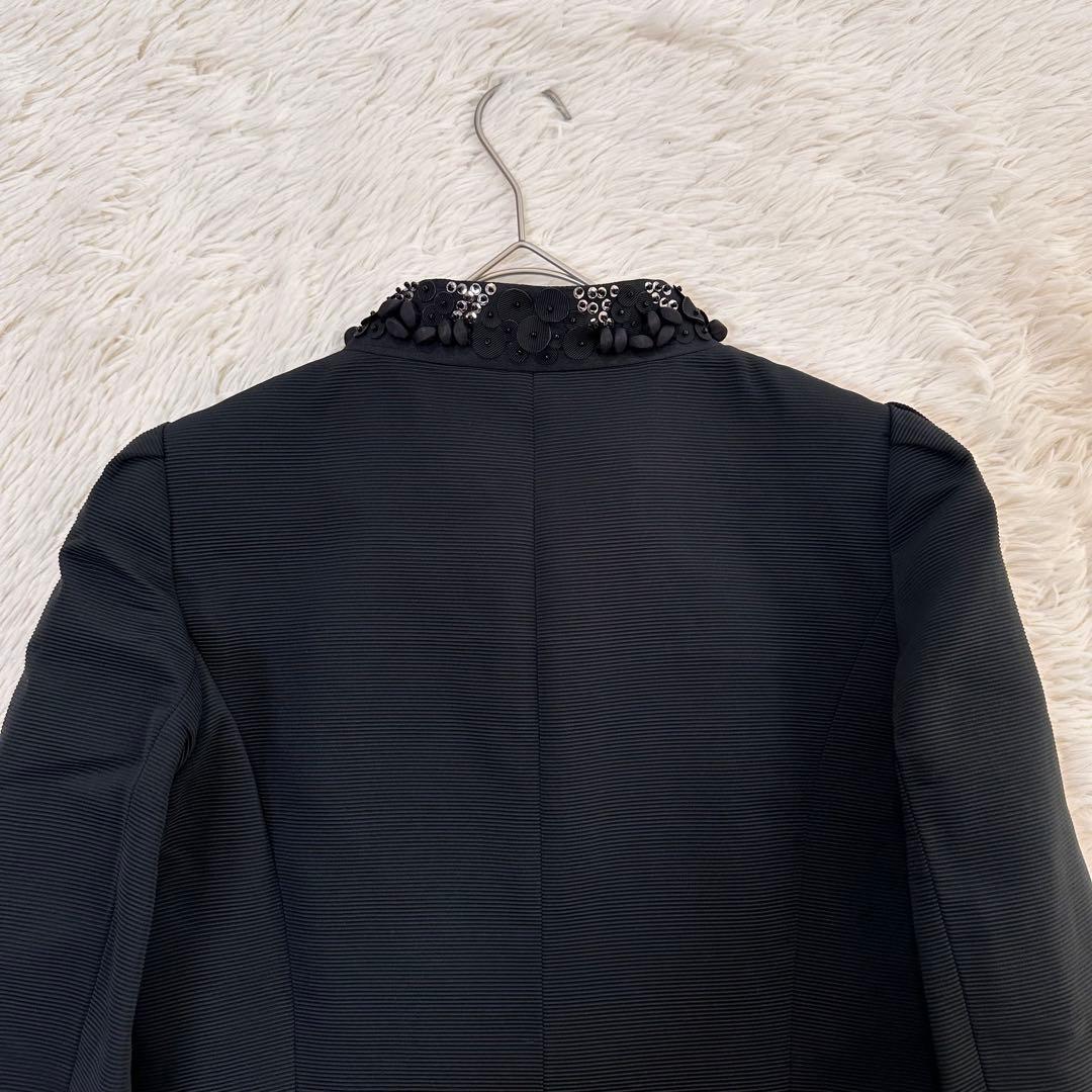 大きいサイズ トゥービーシック Aラインロングコート ビジュー付 オケージョン