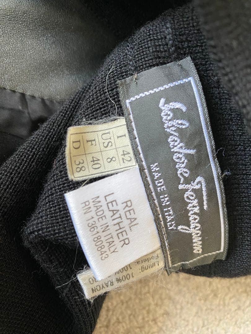 フェラガモレザーウールコンビジャケット ブラック美品！お値下げしました♪