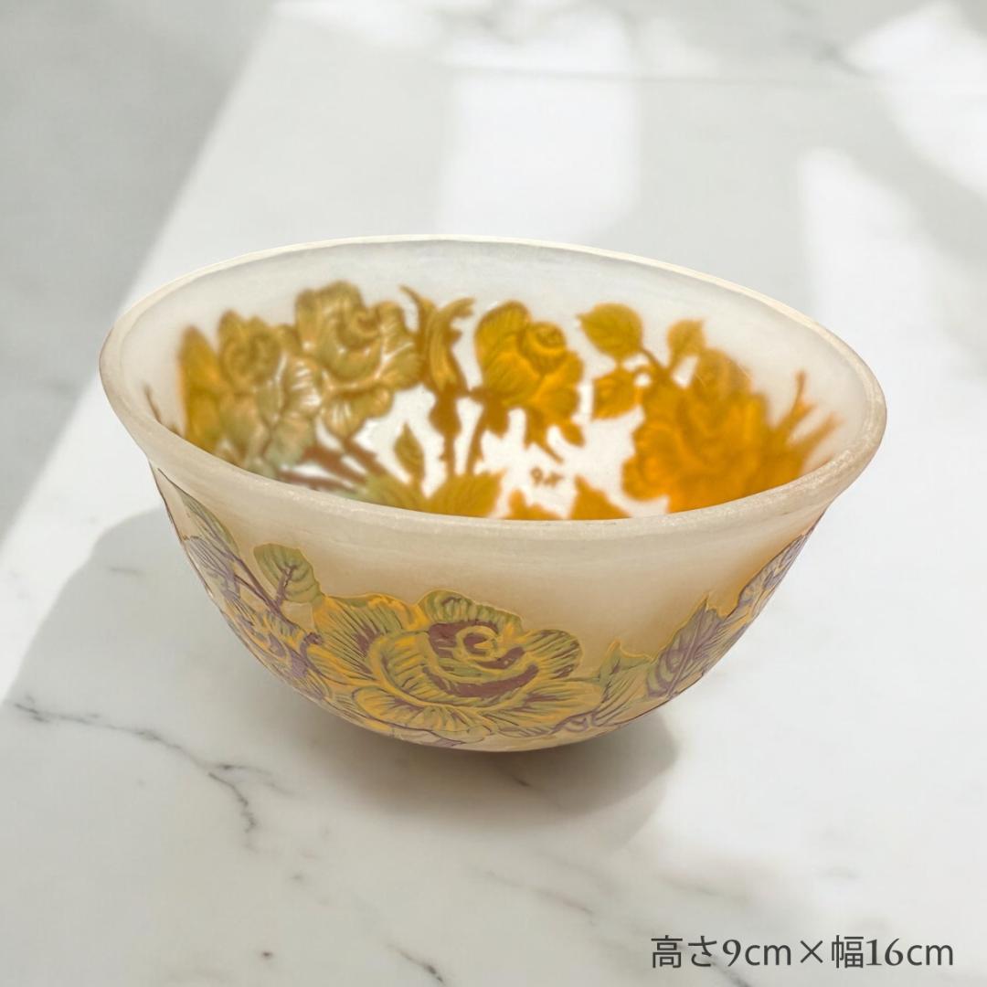 【証明書付】希少　エミールガレ 花瓶 高さ9cm 幅16cm カメオ彫り