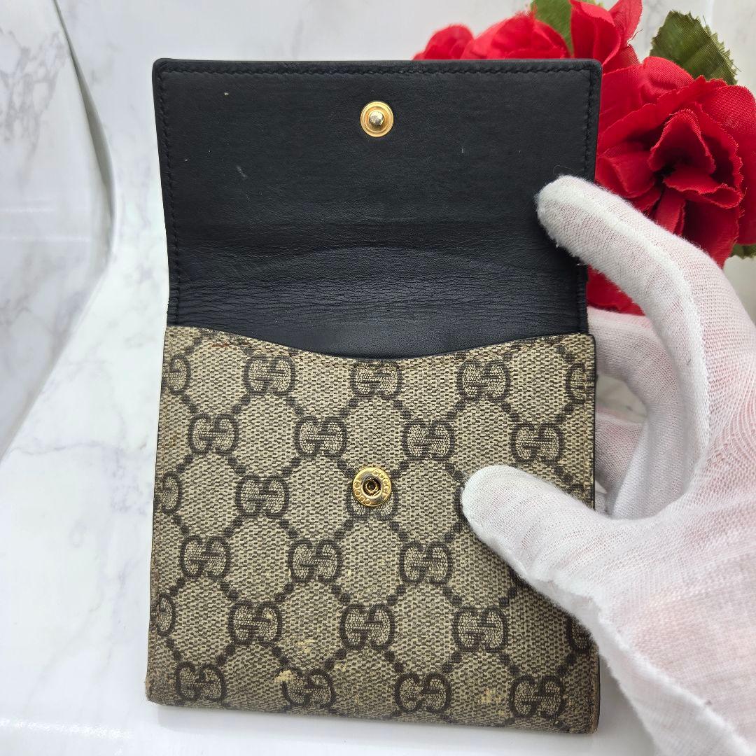 【希少】 GUCCI グッチ 折り財布 財布 GG スプリーム ブラック 黒