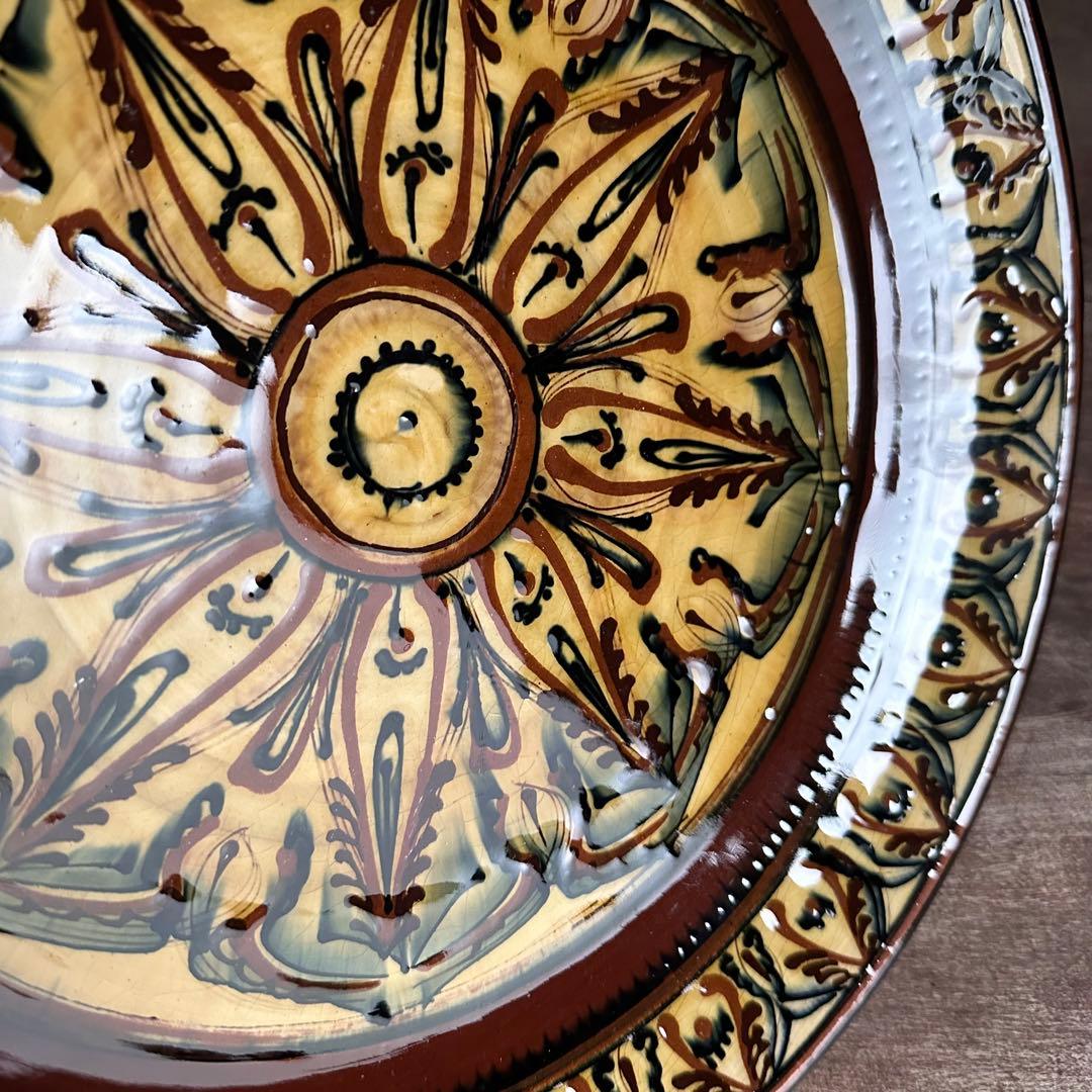 希少　ソビエト陶器　アラベスク模様　大皿　ロシア　焼き物　工芸品　陶磁器　D