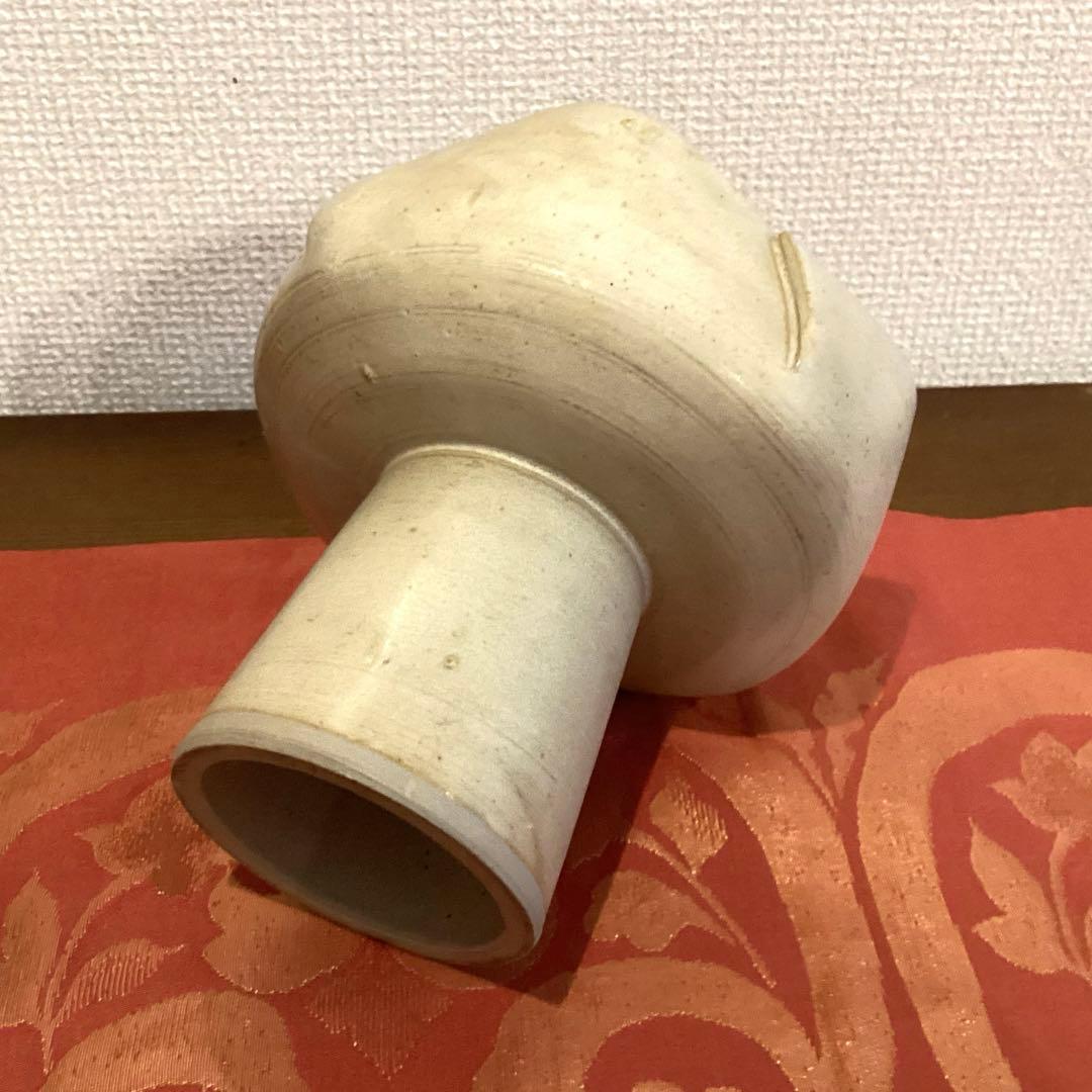 草月流花器 ベージュ系コンポート型 二種 ヴィンテージ