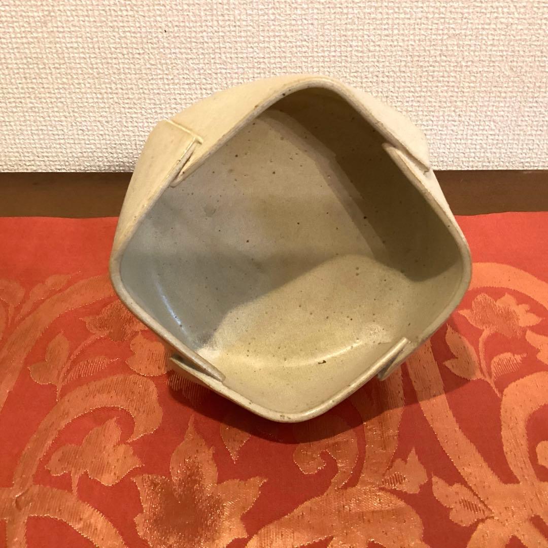 草月流花器 ベージュ系コンポート型 二種 ヴィンテージ