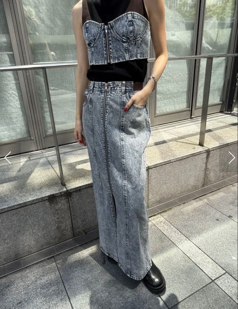 【セット売り】RIB MIX DENIM SKIR T &ビスチェ