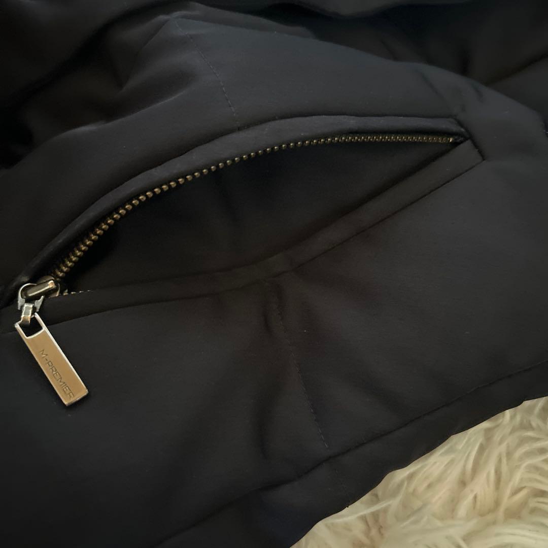 【美品】M-PREMIER ダウンジャケット ネイビー レディース　36サイズ