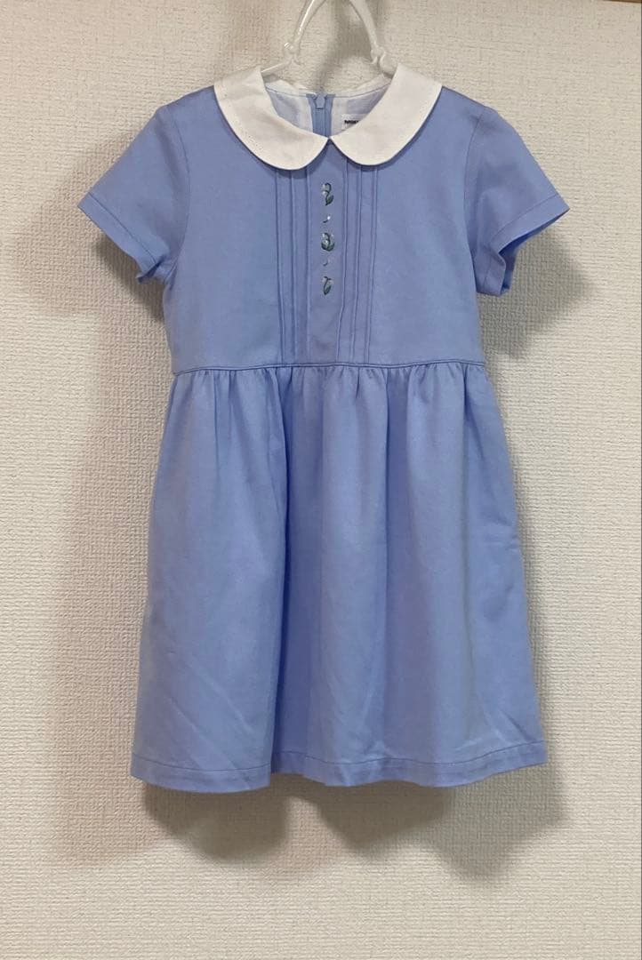 MIKI HOUSE 水色 襟付き半袖　フォーマル　ワンピース 110