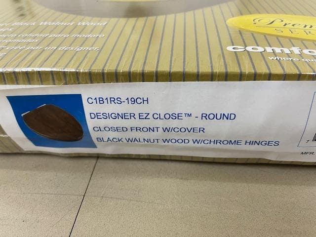 デザイナー EZ クローズ ブラック ウォールナット木製丸型便座