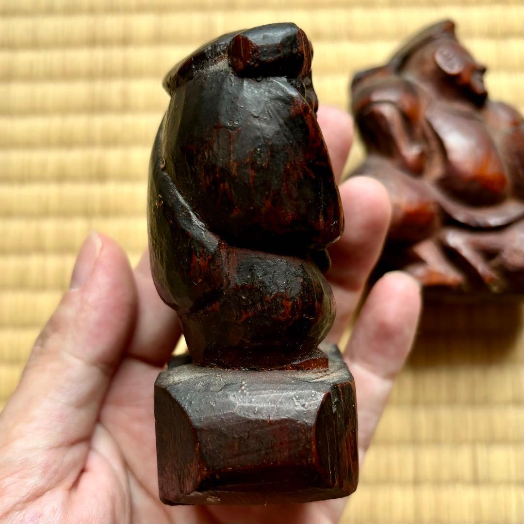 恵比寿 大黒　木彫　郷土玩具　時代　骨董　古美術　張子型　江戸　明治　昭和