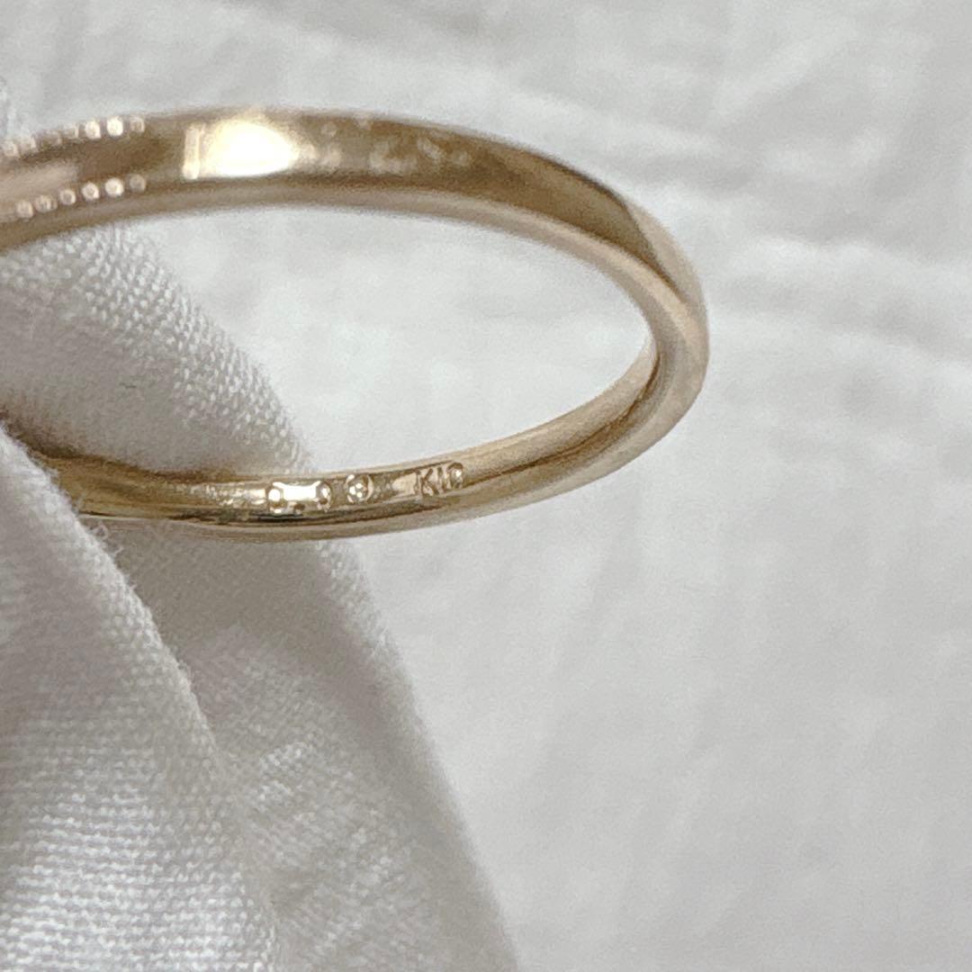 agete アガット リング 指輪 ダイヤ K10 内径16mm