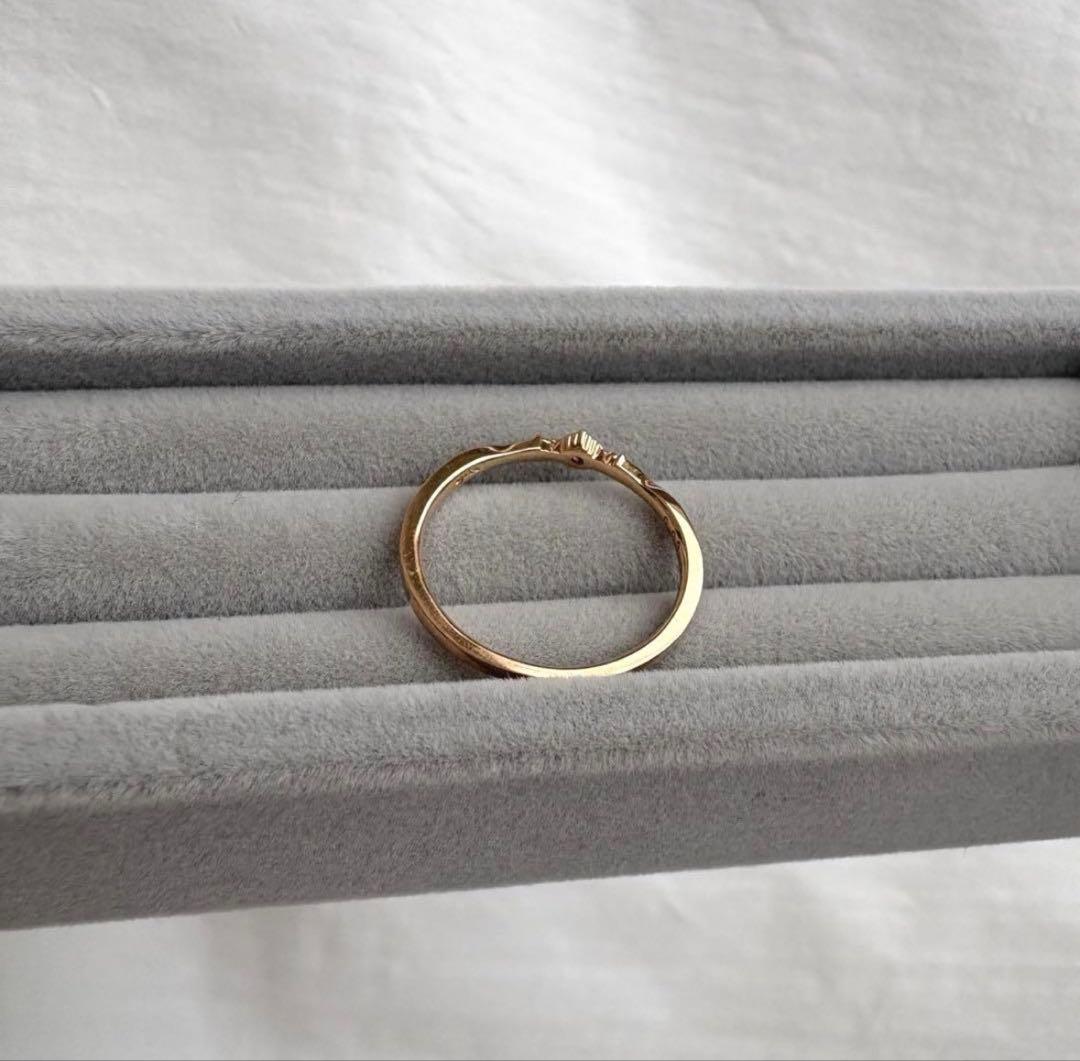 agete アガット リング 指輪 ダイヤ K10 内径16mm