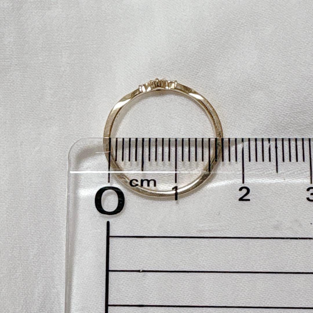 agete アガット リング 指輪 ダイヤ K10 内径16mm