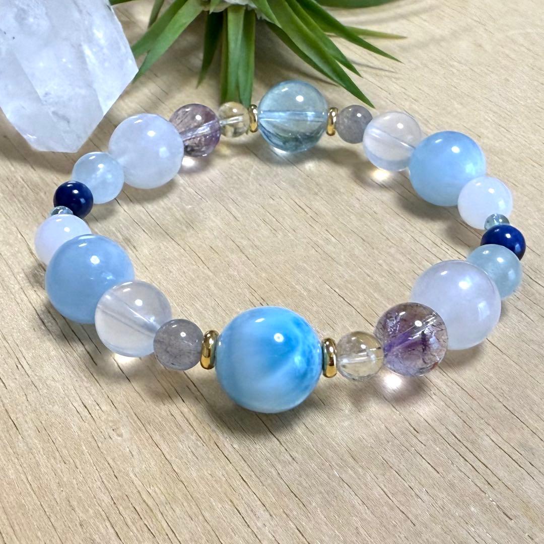 天然石（ラリマー、ブルートパーズ、ムーンストーン、スーパーセブン等）ブレスレット
