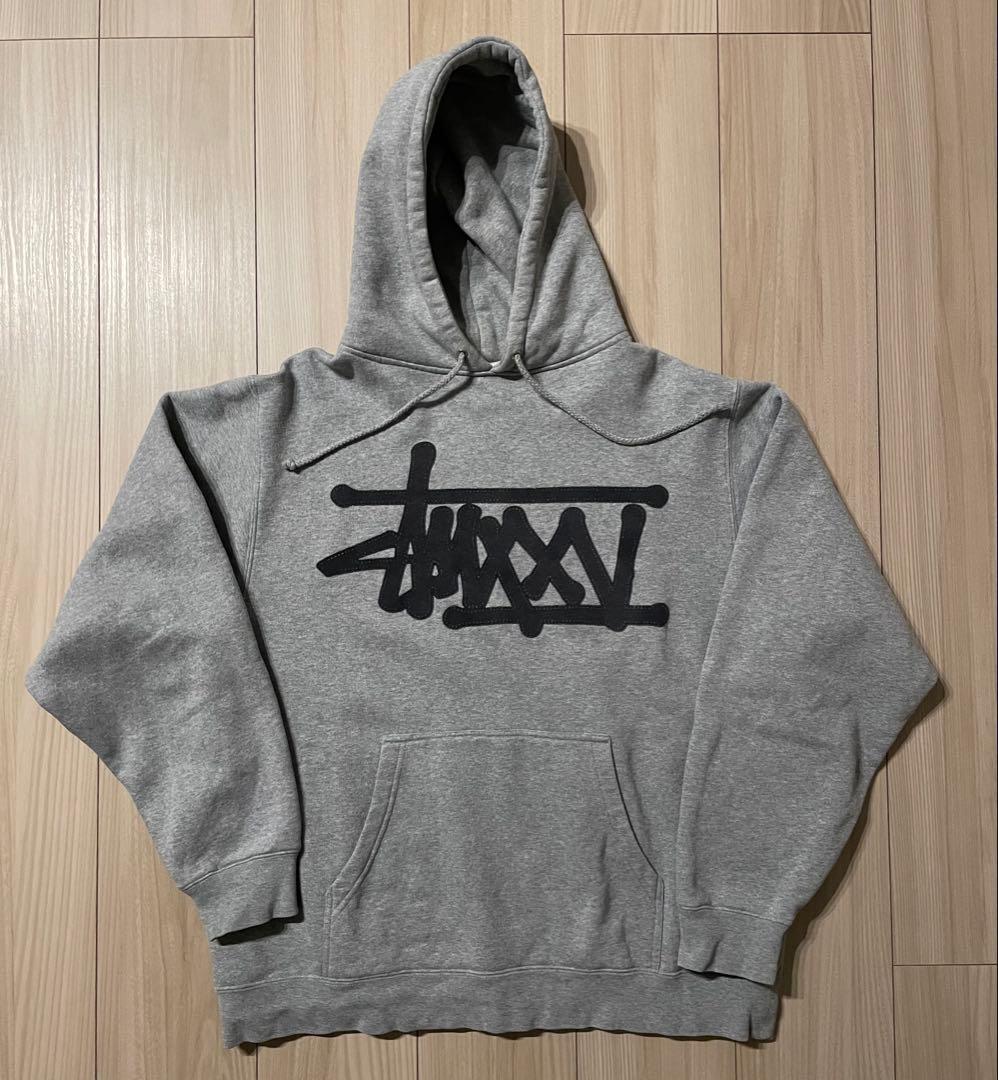 【希少】 ２５周年 stussy ステューシー グレー パーカー L