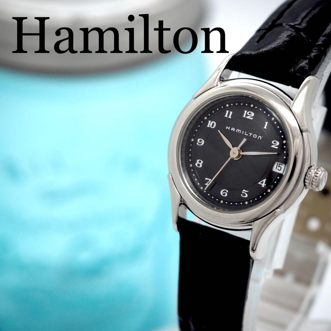専用465 稼働 ハミルトン　時計　新品ベルト 021110 デイト　レディース