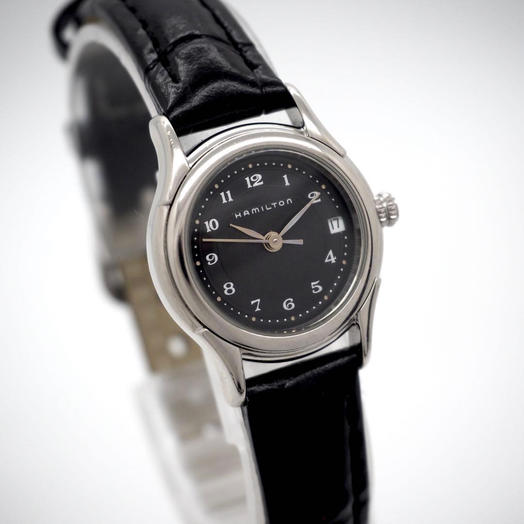 専用465 稼働 ハミルトン　時計　新品ベルト 021110 デイト　レディース