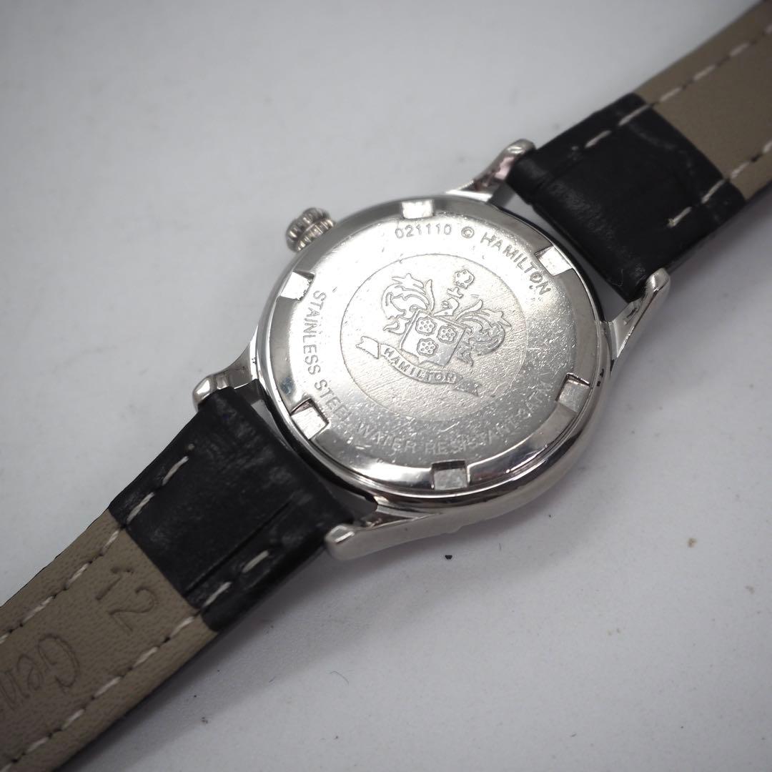 専用465 稼働 ハミルトン　時計　新品ベルト 021110 デイト　レディース