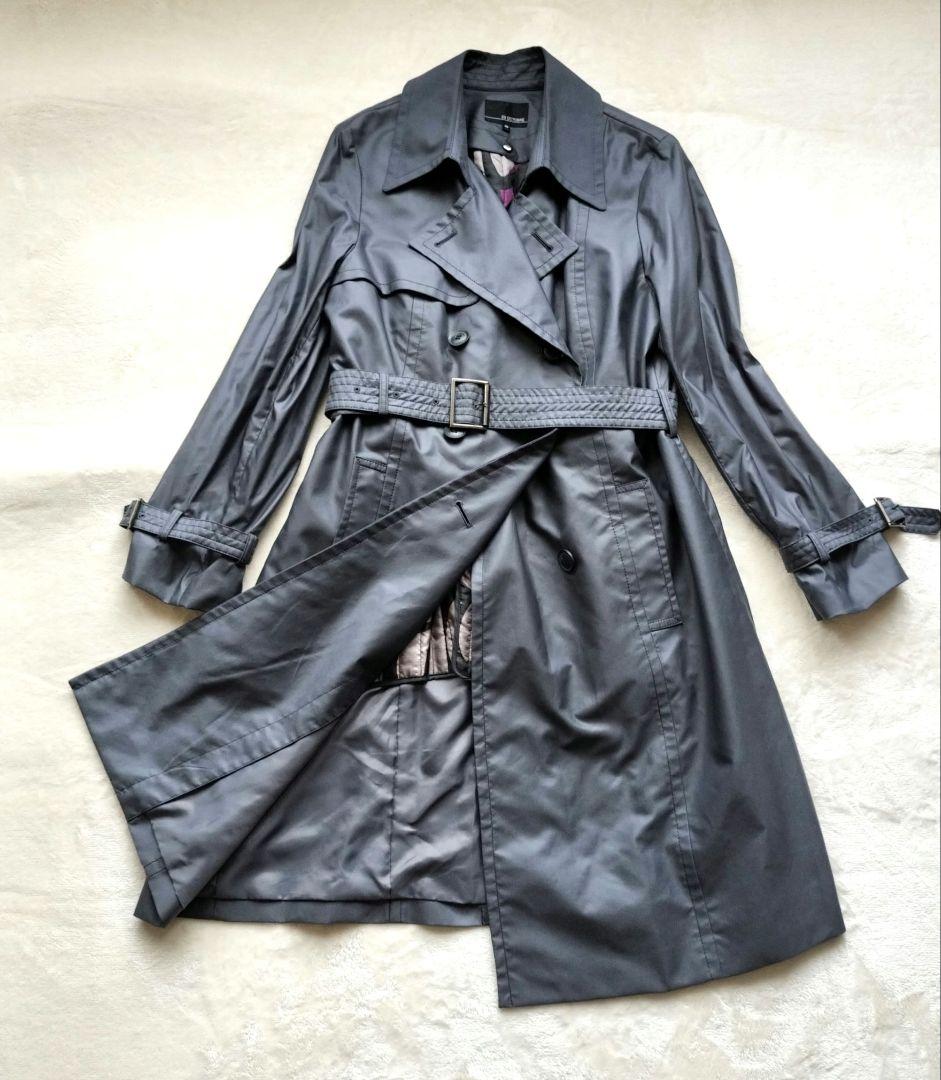 大きいサイズ22OCTOBREライナー付きベルト付きトレンチコートグレー46