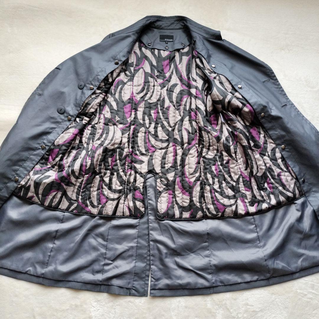 大きいサイズ22OCTOBREライナー付きベルト付きトレンチコートグレー46