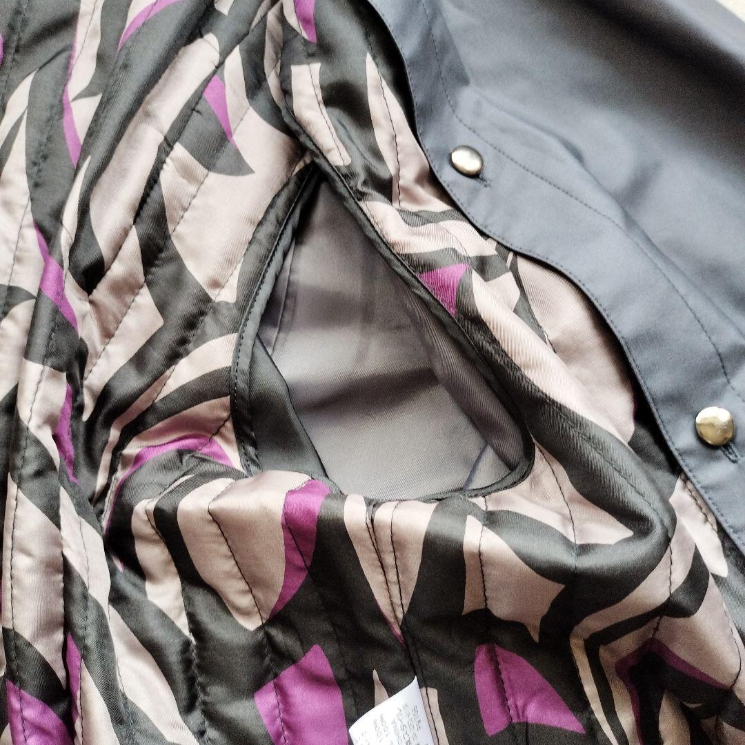 大きいサイズ22OCTOBREライナー付きベルト付きトレンチコートグレー46